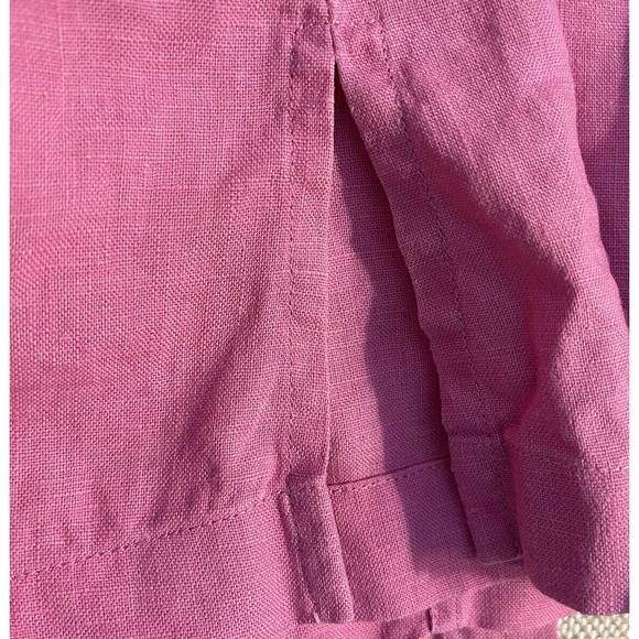 Ralph Lauren Pink Linen Blouse Shirt Gold Buttons Size Med- Barbie Core - Picture 10 of 10